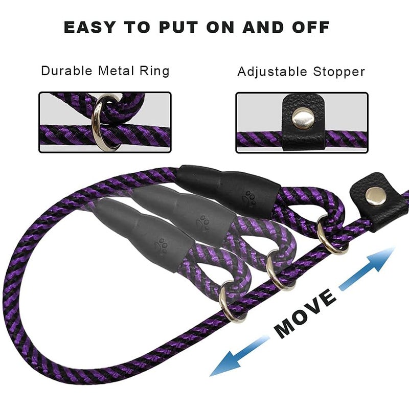 MayPaw Rope Dog Leash Slip Lead, 5 Ft Pet/Puppy Training Leash 1/4" Thin Nylon, Adjustable Pet Collar Lead for Small and X-Small Dogs - Image 2